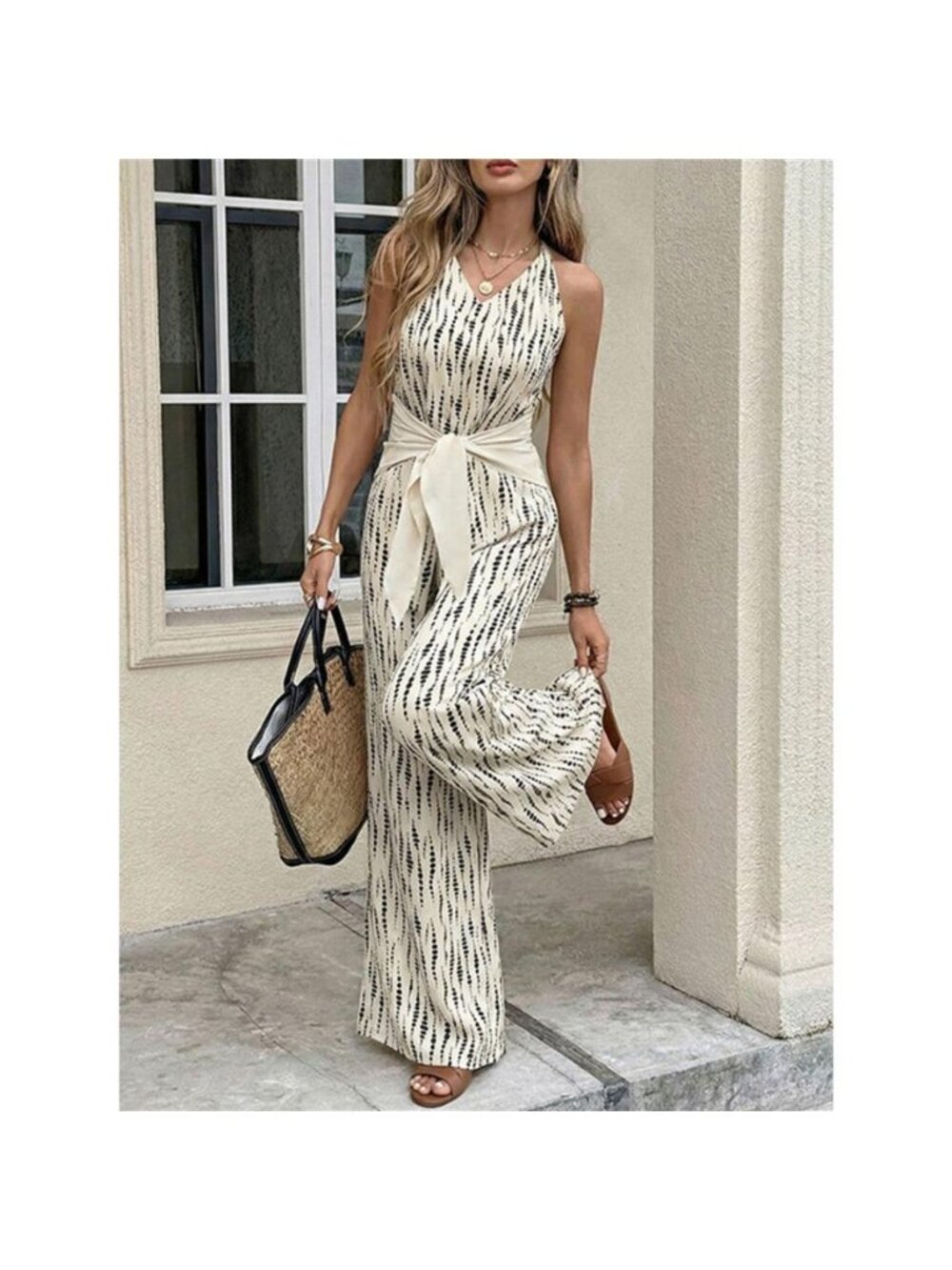 Printed Wide Leg Jumpsuit